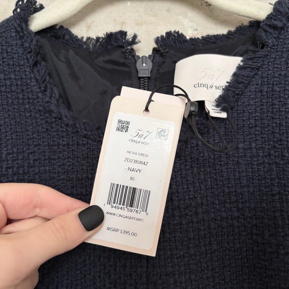 Cinq a Sept Nova Fringe-Trim Boucle Mini Dress - Picture 3 of 4